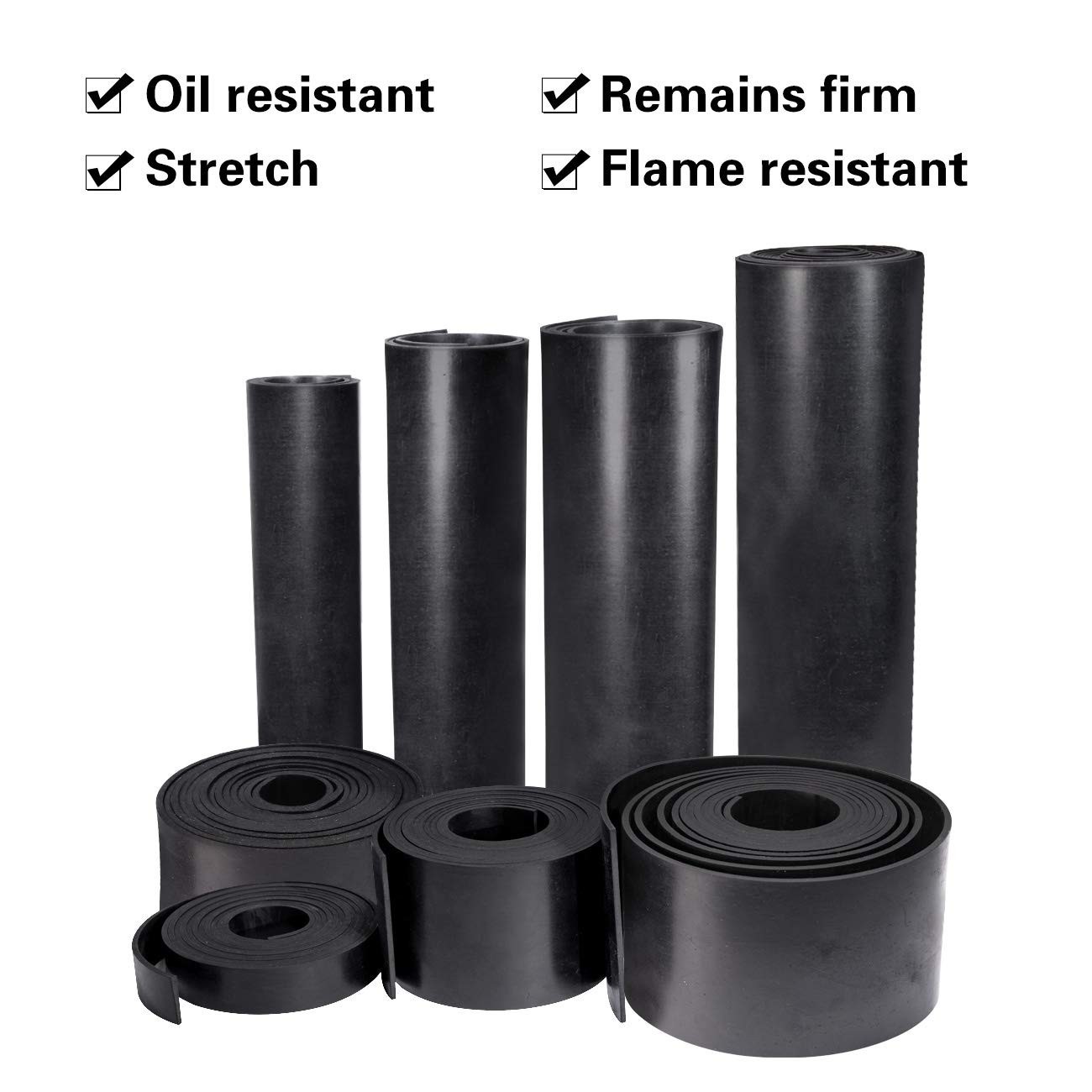 Solid Neoprene Rubber Strips 2” Wide x 10′ Long – Durable DIY Sealing