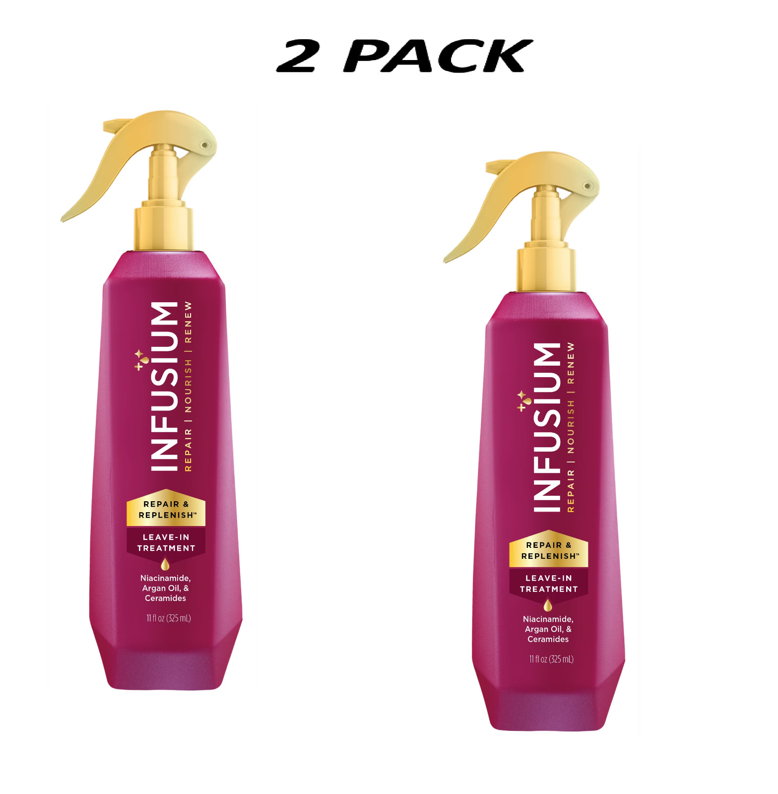 (2 Pack) Infusium Leave-In Hair Treatment Spray, Argan Oil & Ceramides, 11 fl oz
