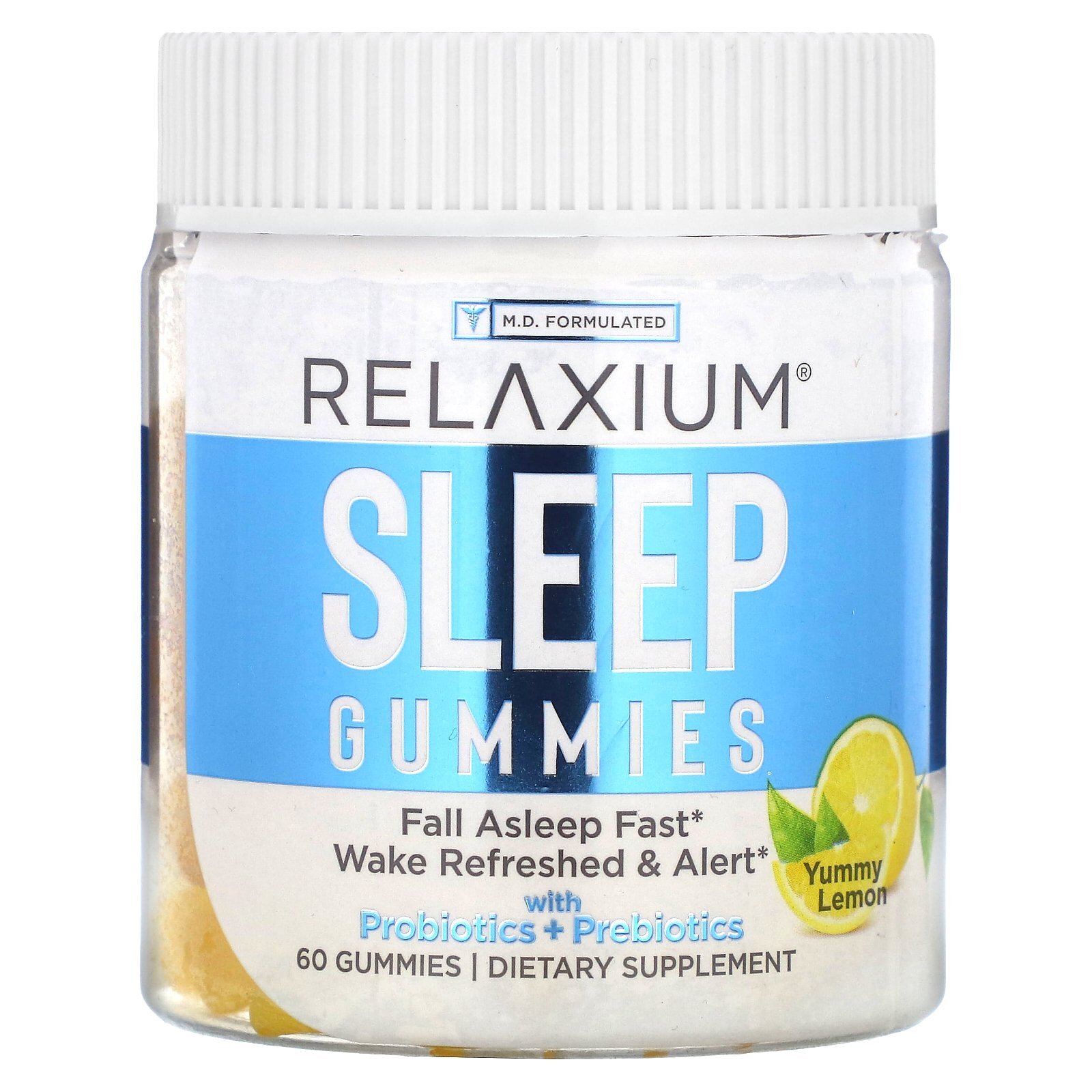 Sleep Gummies with Probiotics & Prebiotics, Yummy Lemon, 60 Gummies