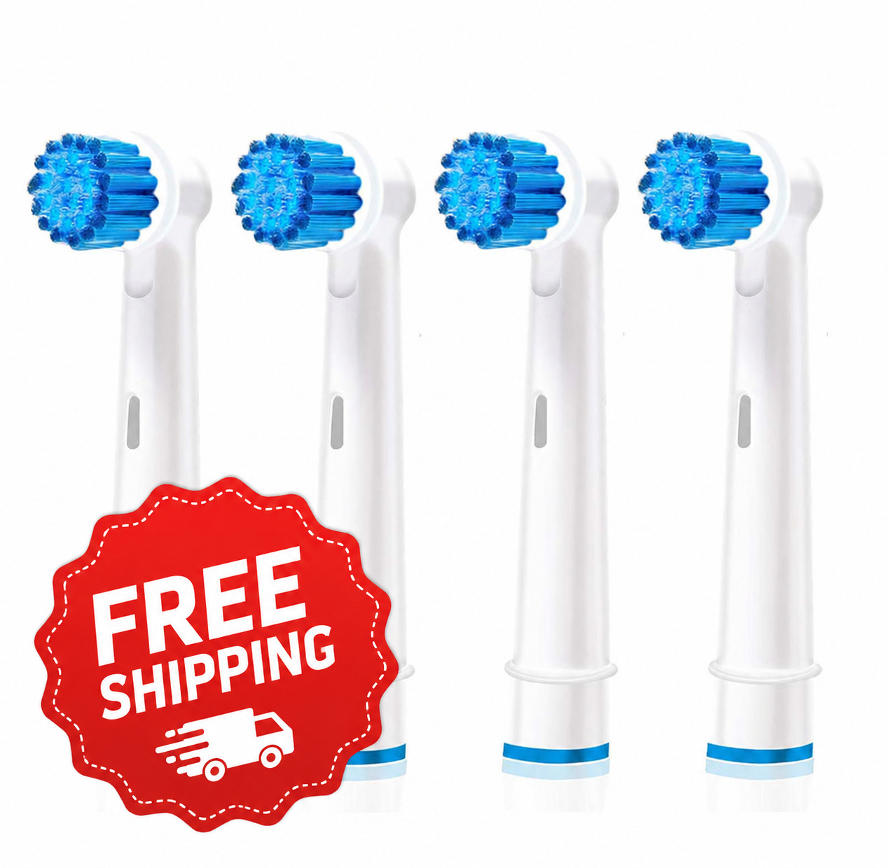 4 Pack Sensitive Toothbrush Replacement Heads for Braun Oral-B Electric Toothbru