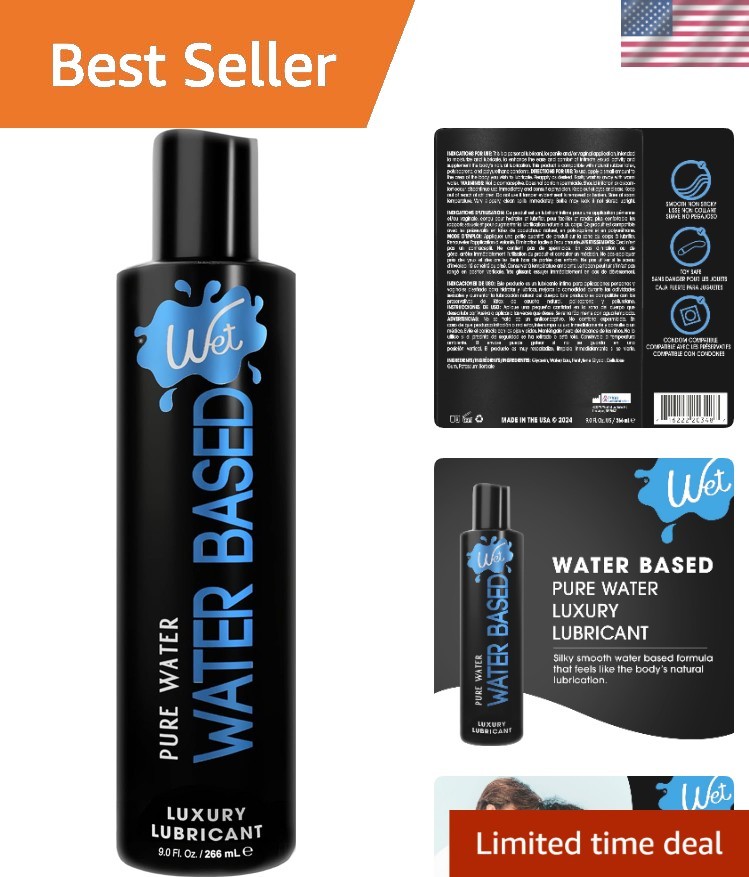9 fl oz Water-Based Lube – Hypoallergenic, Non-Staining & Paraben-Free