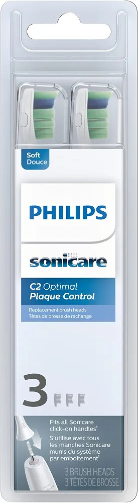 Philips Sonicare C2 Plaque Control Toothbrush Heads HX9023/65 3-Pack White