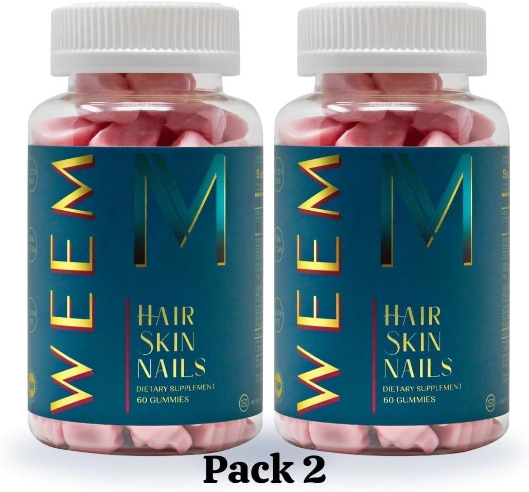 2Pack WEEM Hair Skin and Nails Gummies Supports Healthy Hair 60ct EXP 2027