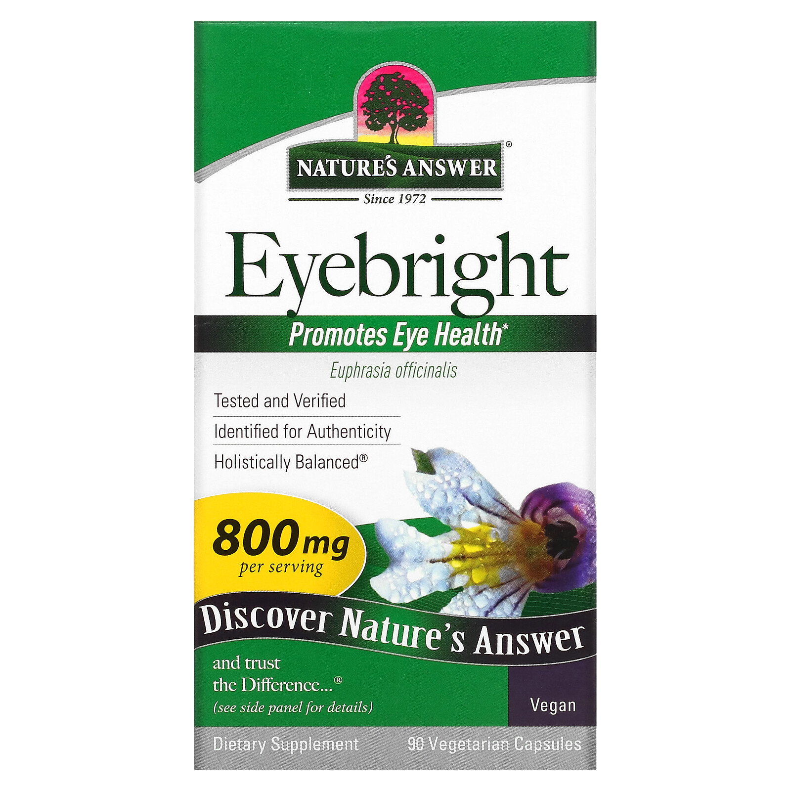 Nature s Answer Eyebright 800 mg 90 Vegetarian Capsules Cruelty-Free, Kosher,