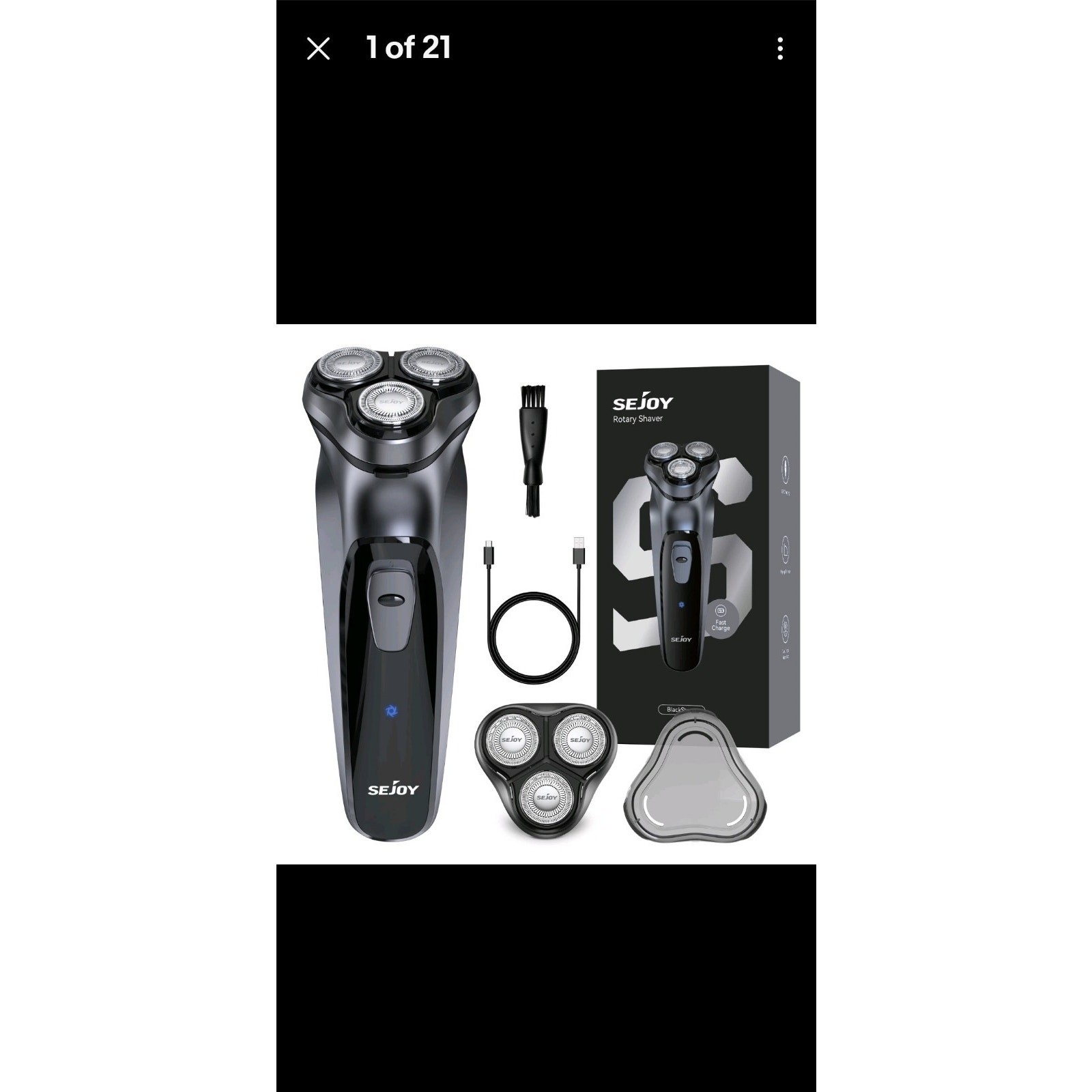 SEJOY Men‘s Electric Shaver Razor Rotary Beard USB Rechargeable Trimmer Cordless