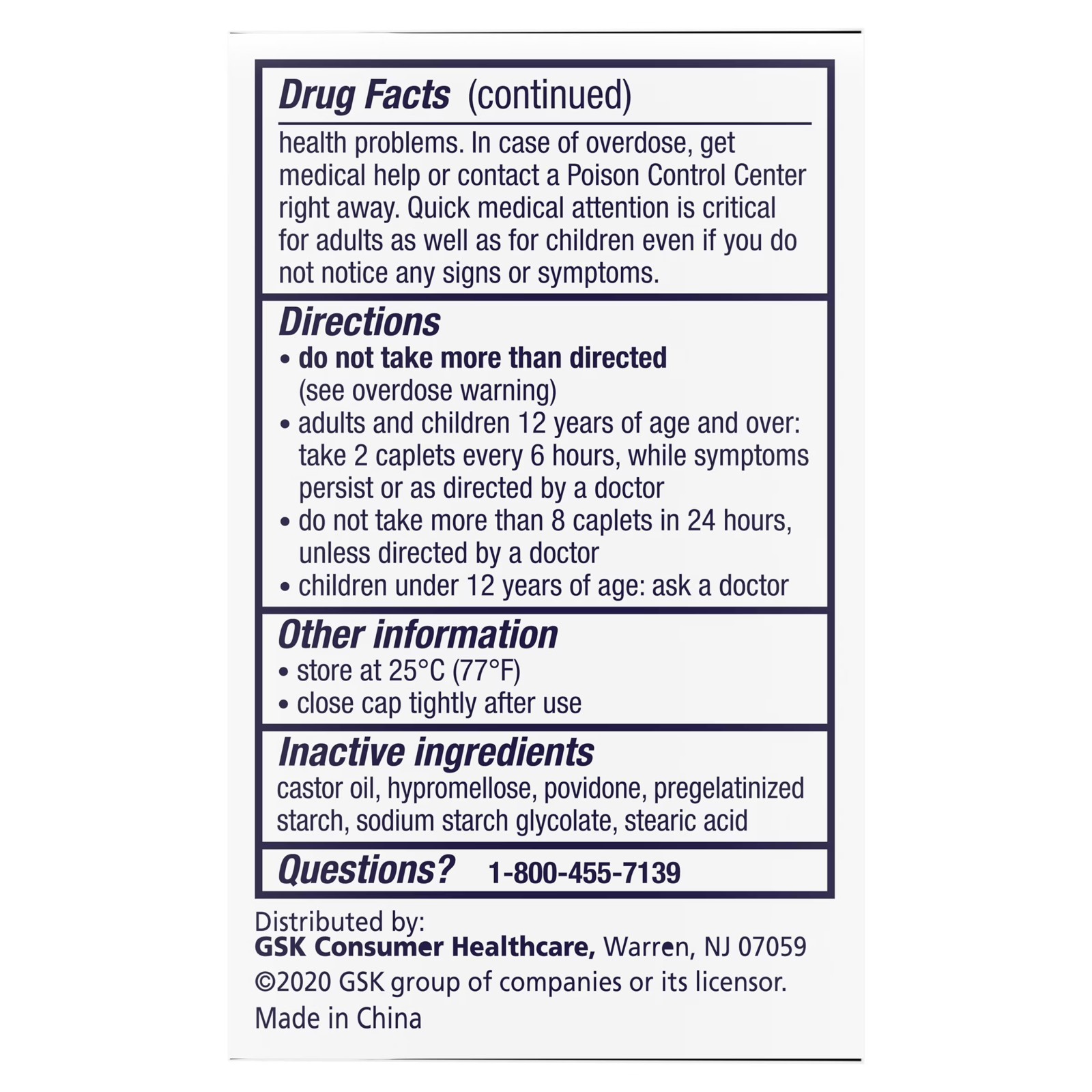 (2 pack) Panadol Extra Strength Caplets, Pain Reliever & Fever Reducer – 24ct