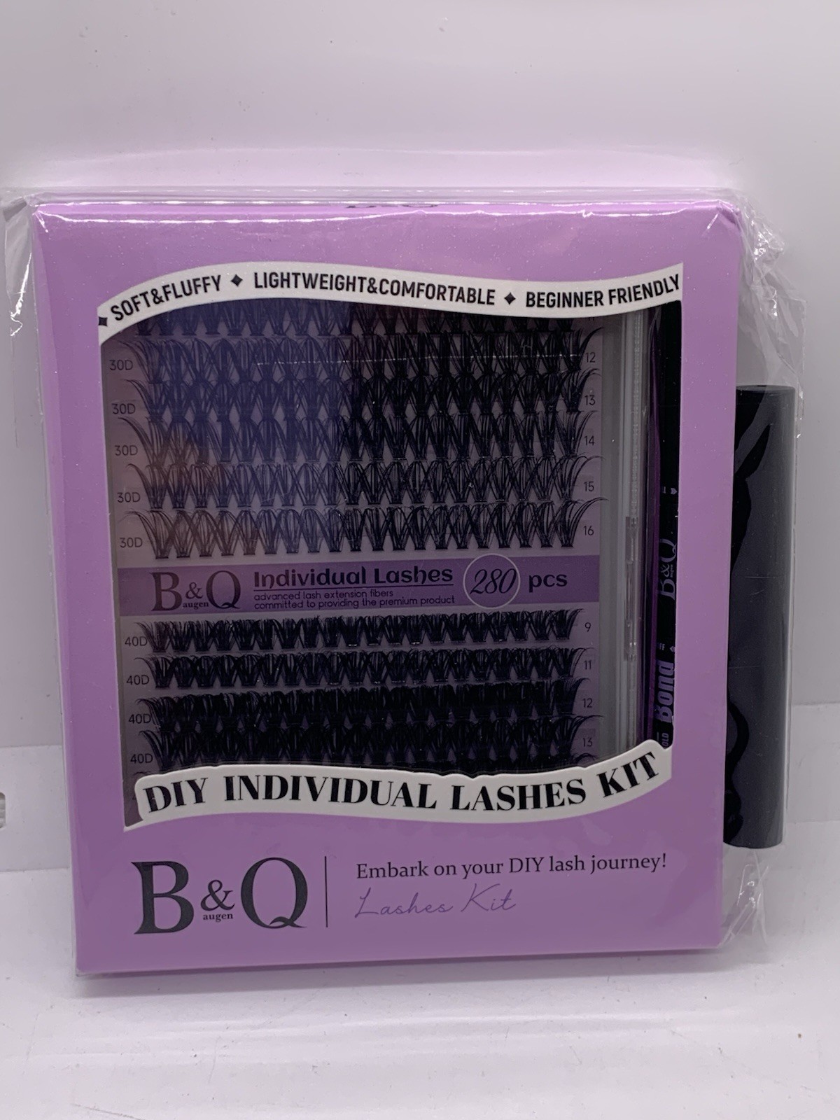 B&Q Lash Clusters Kit 280PCS Eyelash Clusters Kit,30D 40D D 9-16MIX Individua…