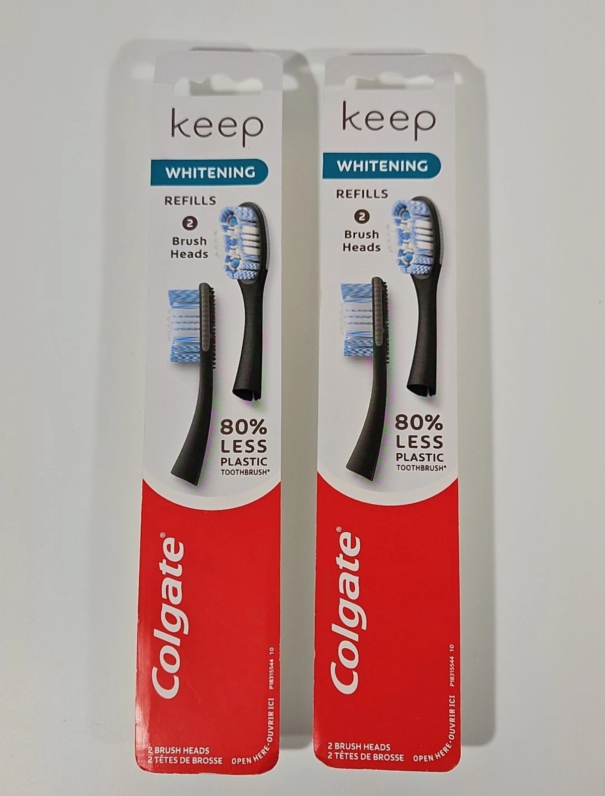 2x Colgate Keep Whitening Refills Brush Heads New (4 Heads Total)