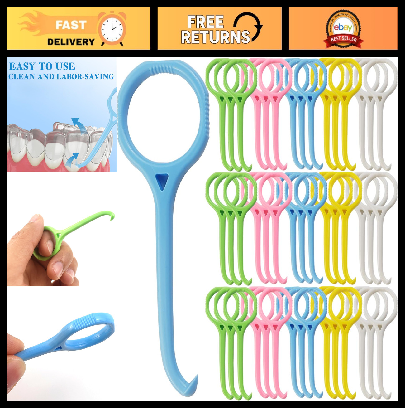 45PCS Clear Aligner Remover Tool Set – 5 Color Options for Invisible Braces, Ora