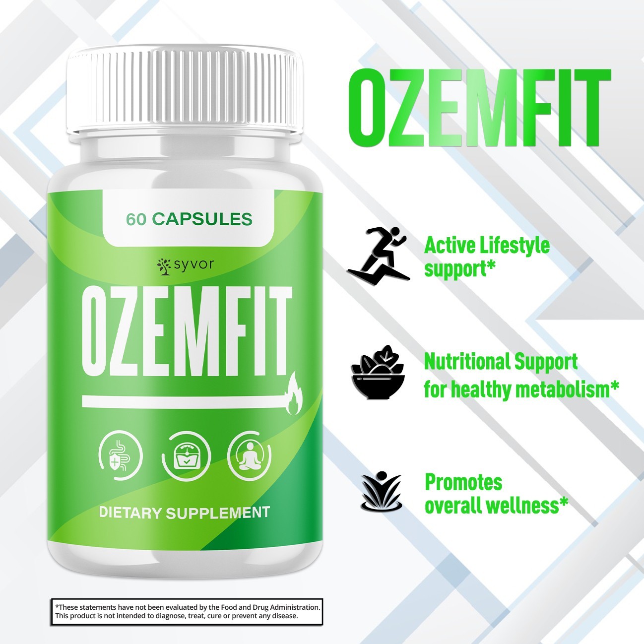 (3 Pack) Ozemfit Advanced Energy & Fitness Support Formula Ozem Fit 180 Capsules
