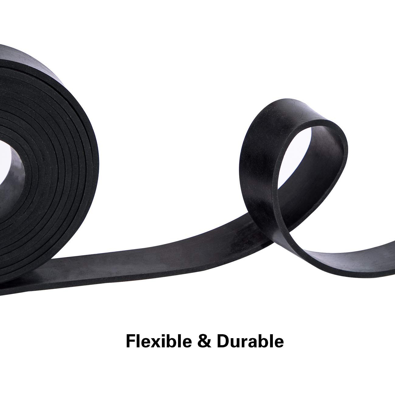 Black Solid Neoprene Rubber Strip Roll – 1″ Wide x 10′ Long for Protection