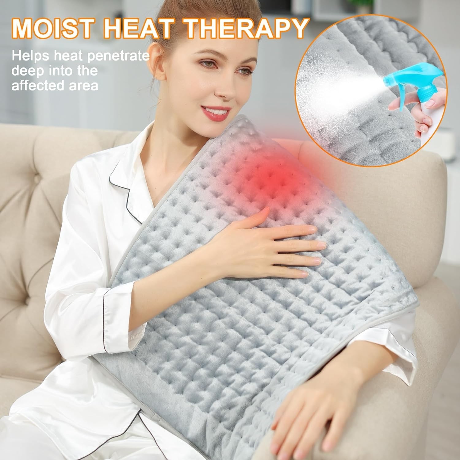 Electric Heating Pad For Back Pain & Cramps Relief 33″x17″6 Level Auto Shut Off