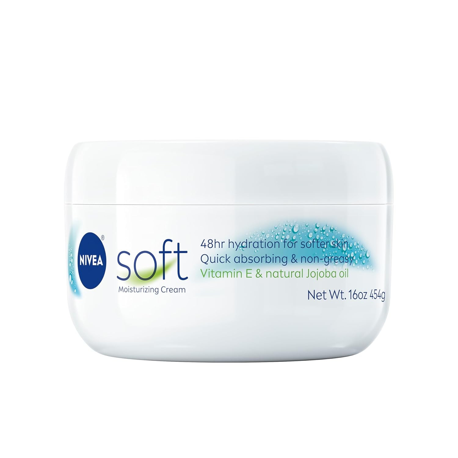 NIVEA Soft Moisturizing Cream Face Body Hands Jojoba Oil Vitamin E 16 Oz