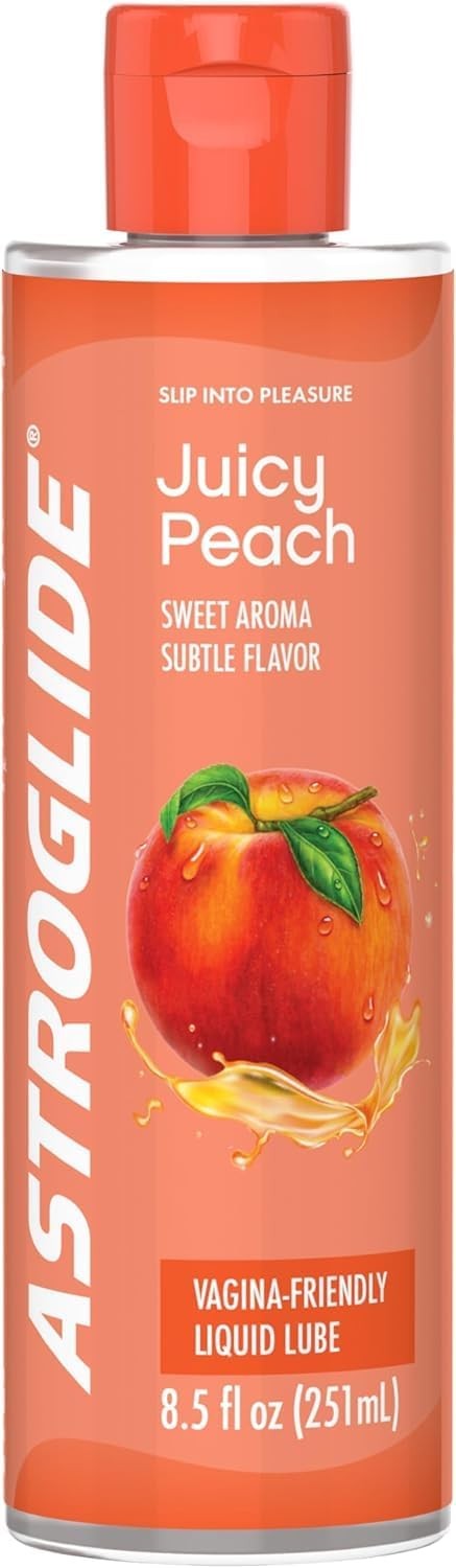 Astroglide Peach Flavored Personal Lubricant, Condom Safe, 8.5 Fl Oz