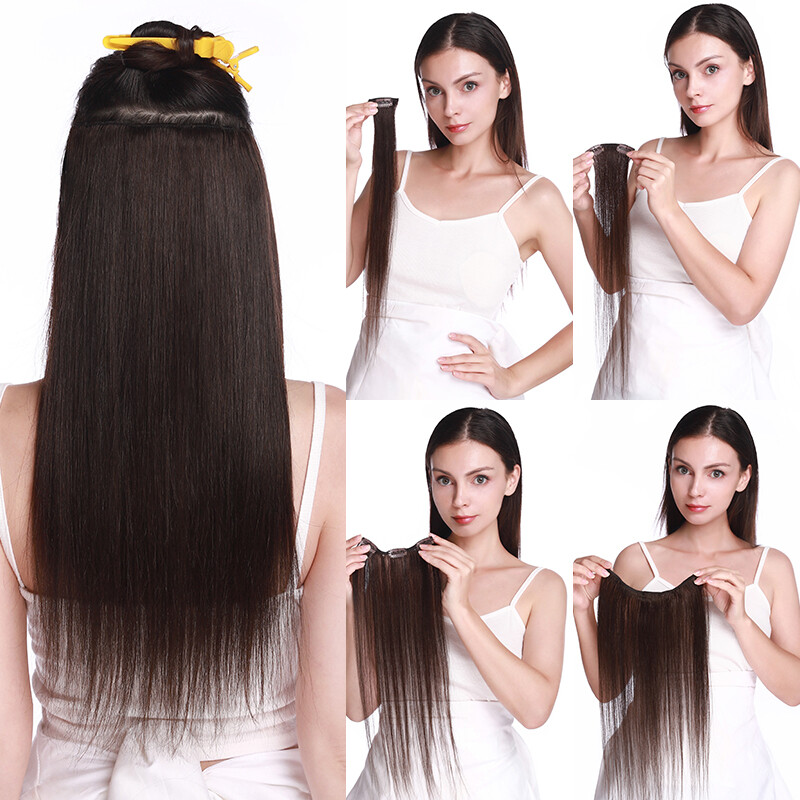 Full Head Clip In Remy Human Hair Extensions Double Wefted Thick 8Pieces 18Clips