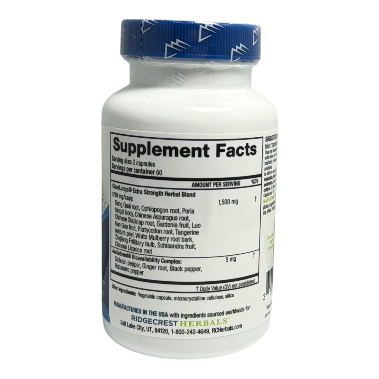*Ridgecrest Herbals ClearLungs Extra Strength Herbal Supplement -120 Caps-