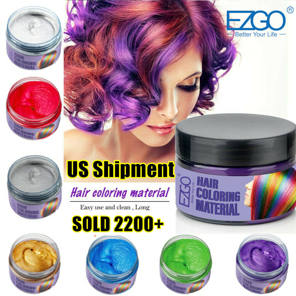 Hair Color Wax Cream DIY Hair Mud Dye Cream 8 Colors Temporary Modeling COSPLAY
