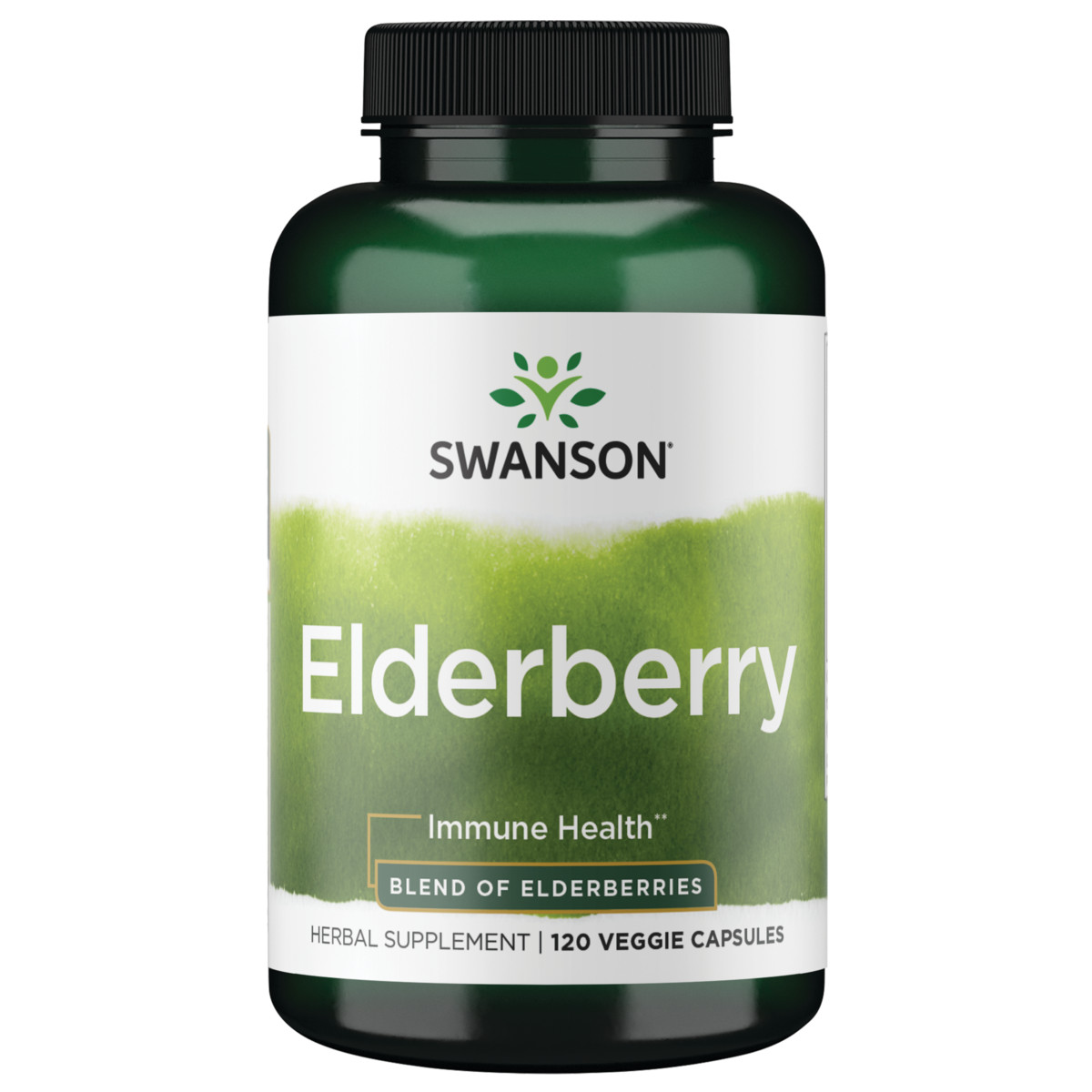Swanson Sambucus Nigra Black Elderberry 120 Veggie Capsules