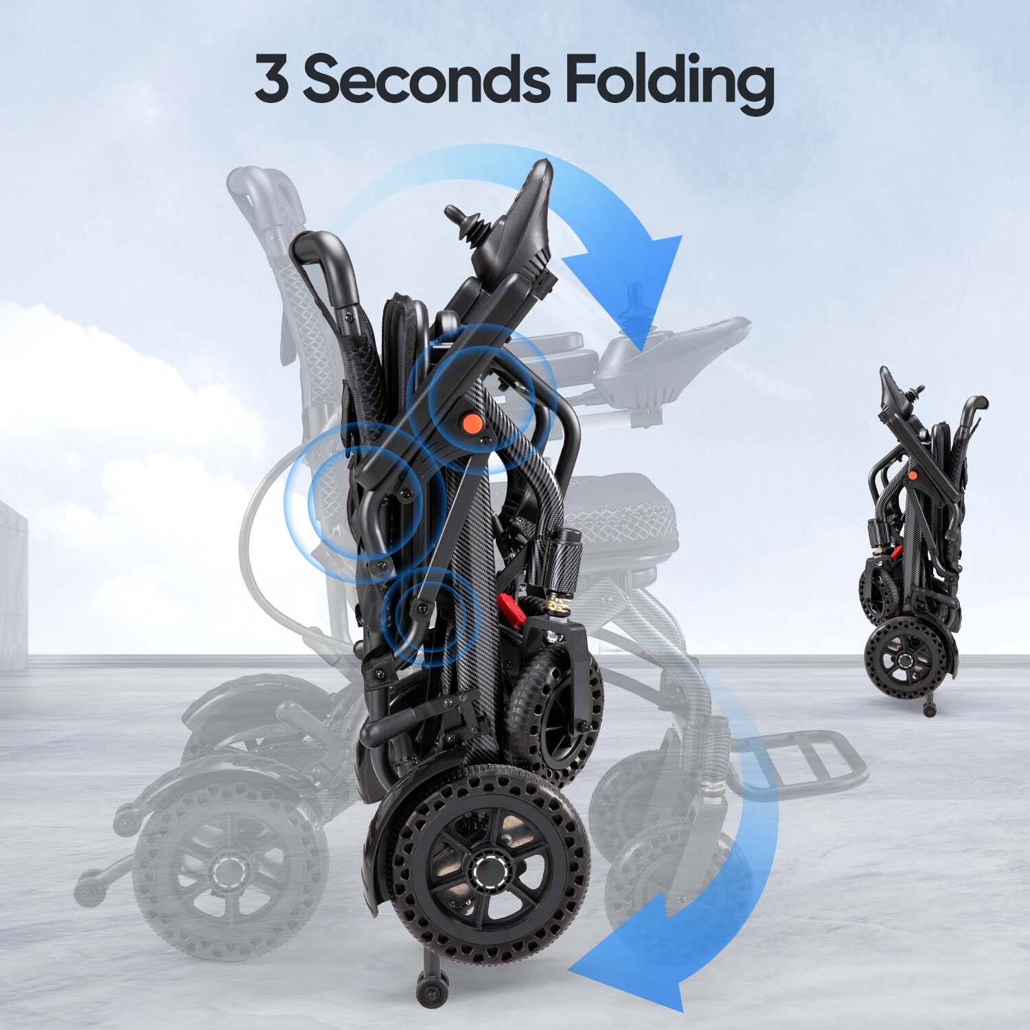 Used Foldable Electric Wheelchairs Intelligent Lightweight For Airline