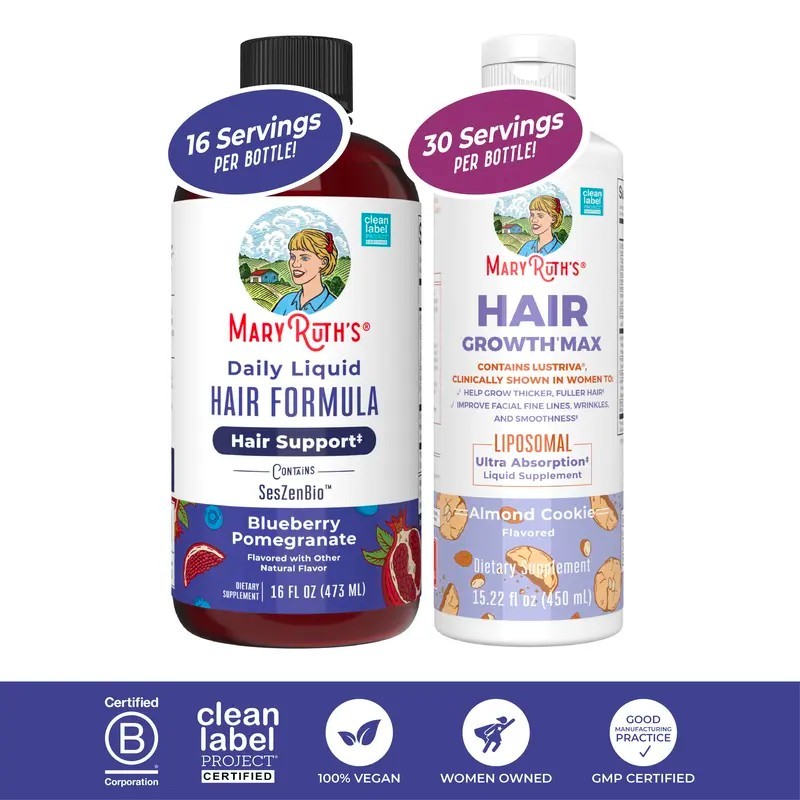 MaryRuth’s Advanced Hair Care Bundle 16oz Liquid Hair Formula + 15.22ozLiposomal