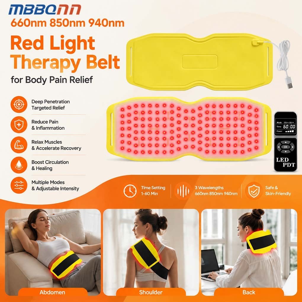 Wearable Infrared Silicone Pad for Back Relief and Joint Support at Home Use