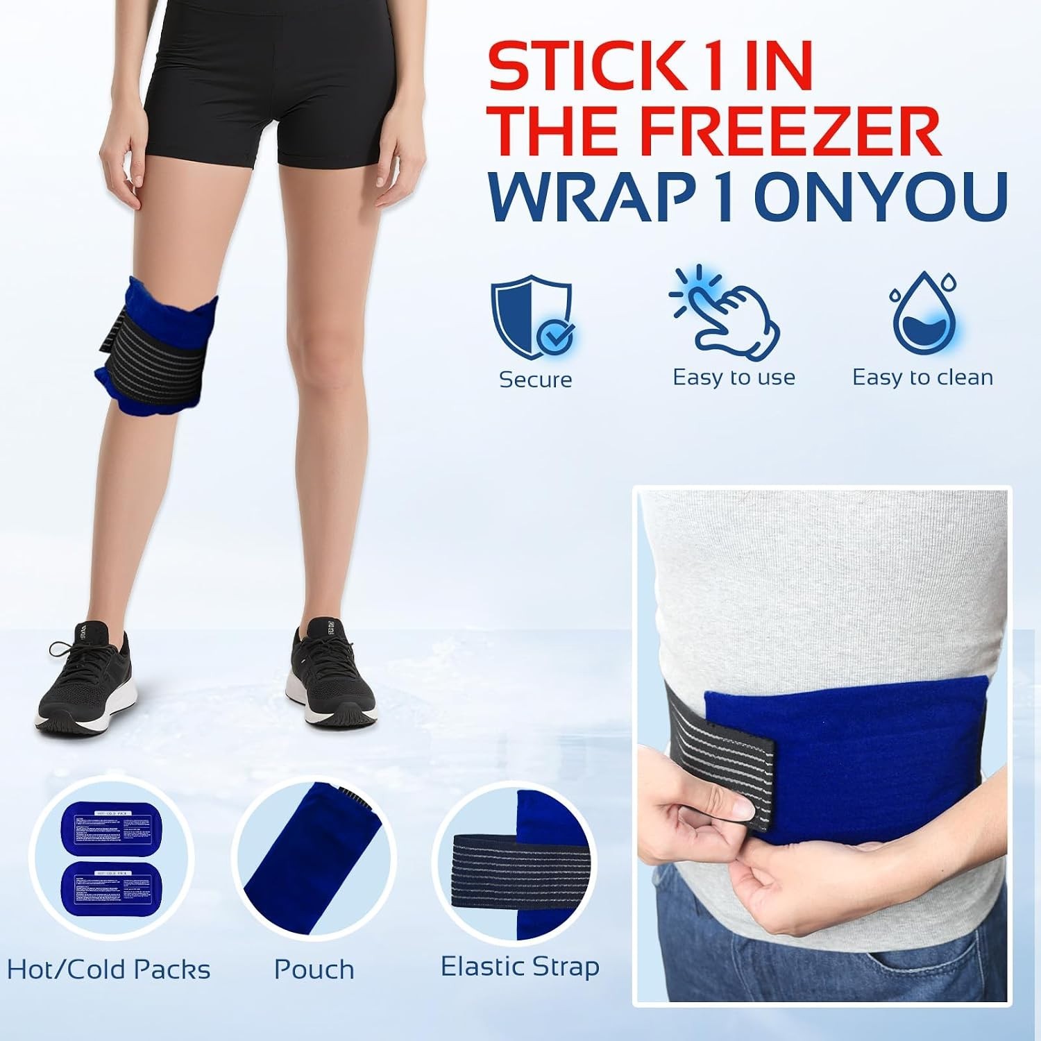 Reusable Ice Pack Set for Injuries Cold & Hot Therapy for Knee Shoulder Back