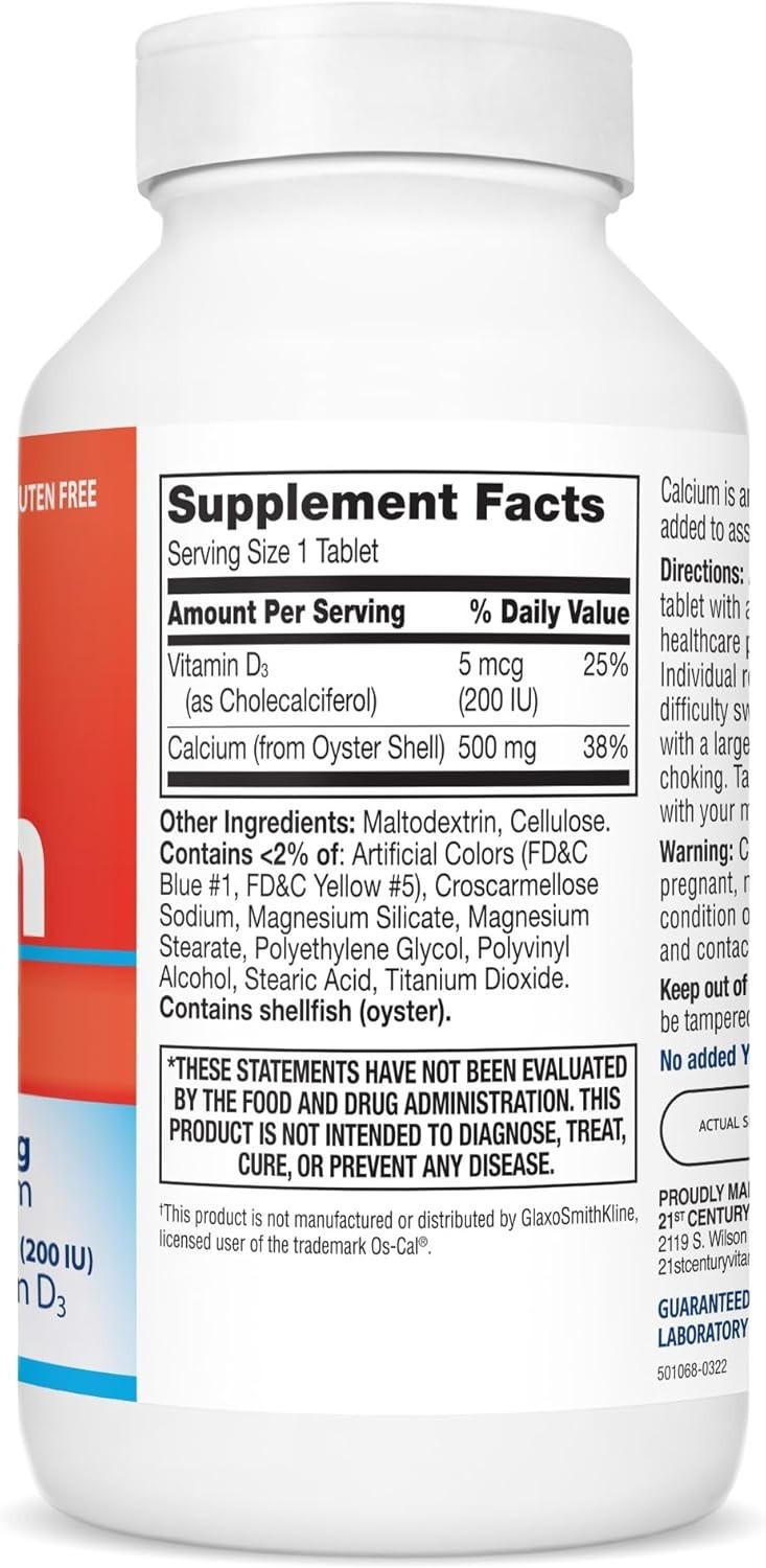 Calcium 500mg + D3 Tablets — Bone Strength Support