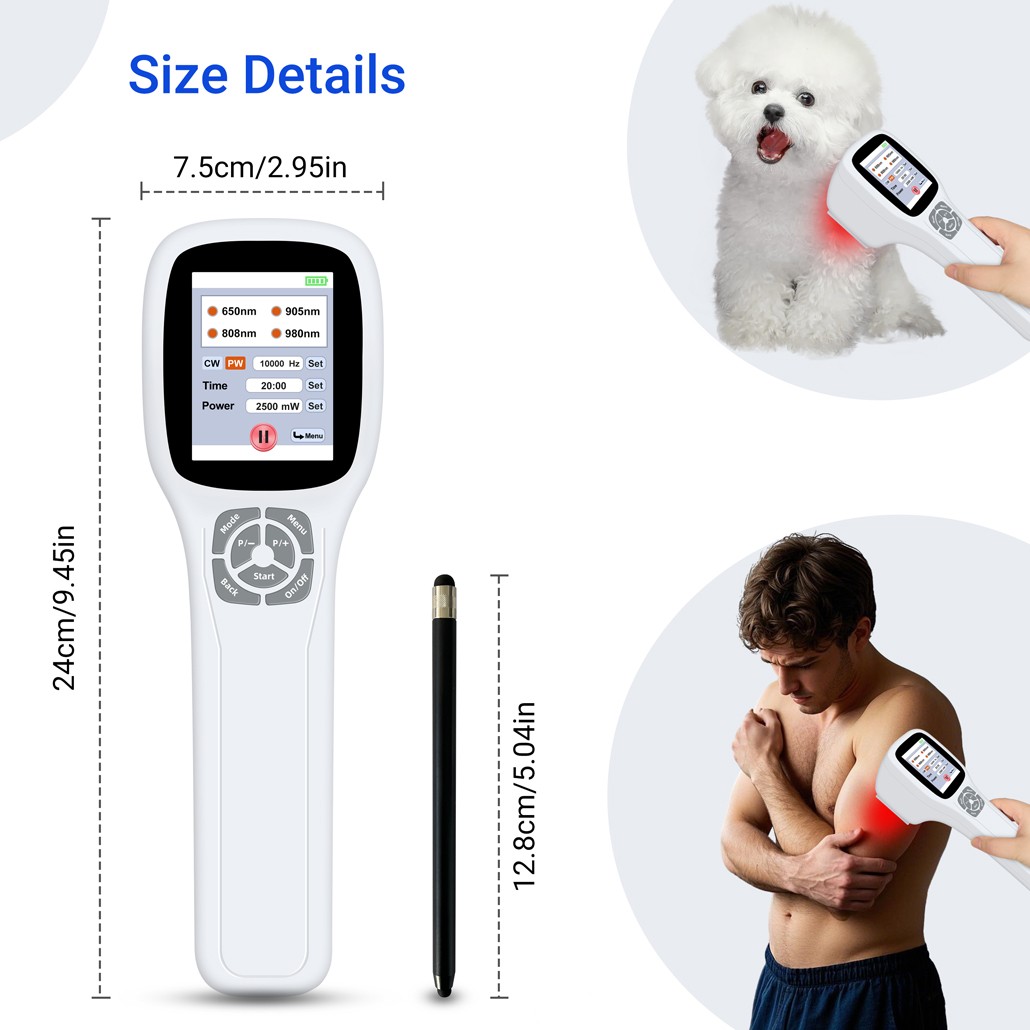 Touchscreen 2.5W Cold Laser Therapy Device for Pain Relief Deep Tissue Human Pet