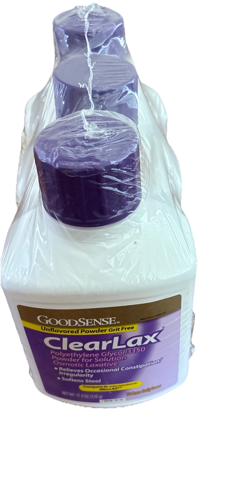 Member’s Mark ClearLAX Polyethylene Glycol 3350 Powder, 17.9 oz., 3 pk Brand New