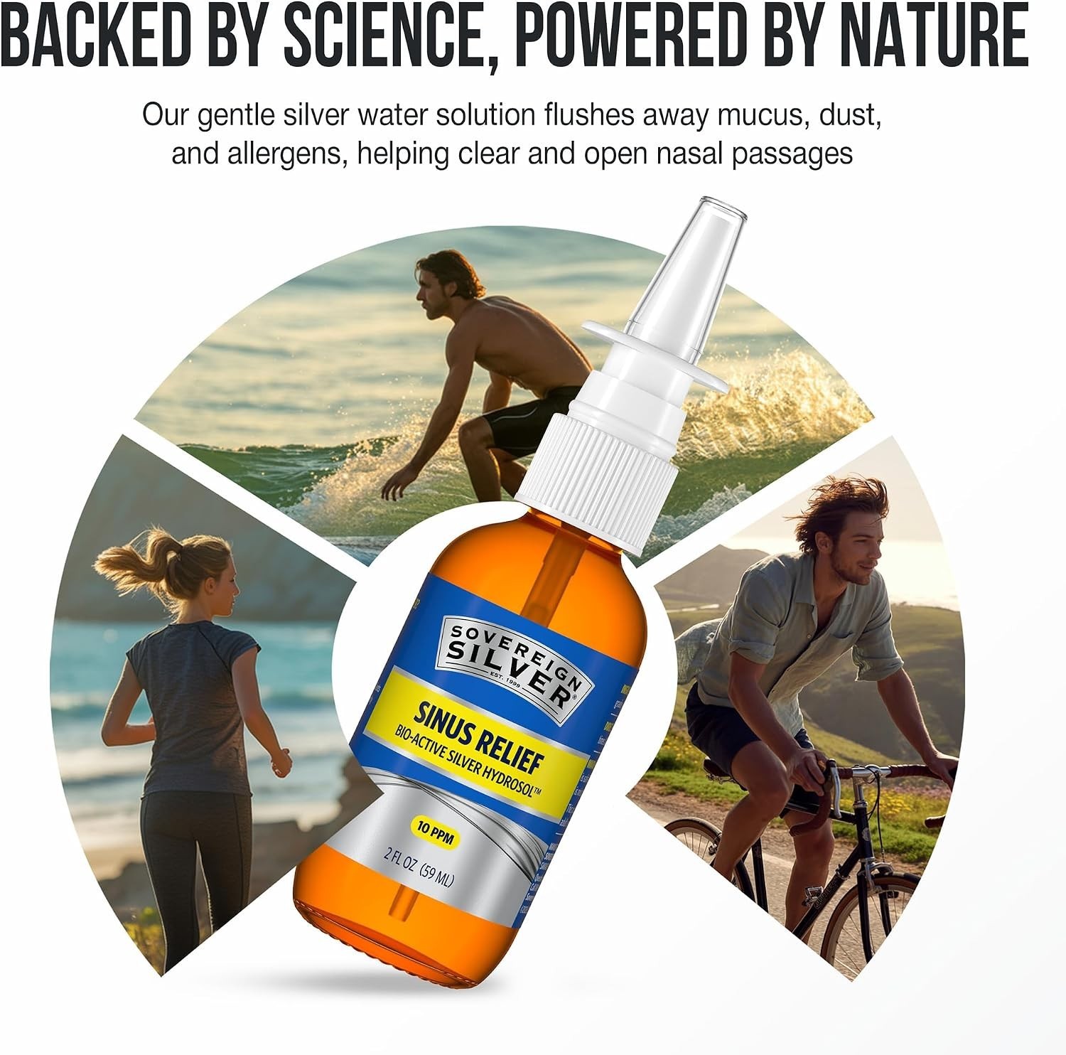 -Active Silver Sinus Relief Nasal Spray — Natural, Drug-Free, Fast-Acting Sin…