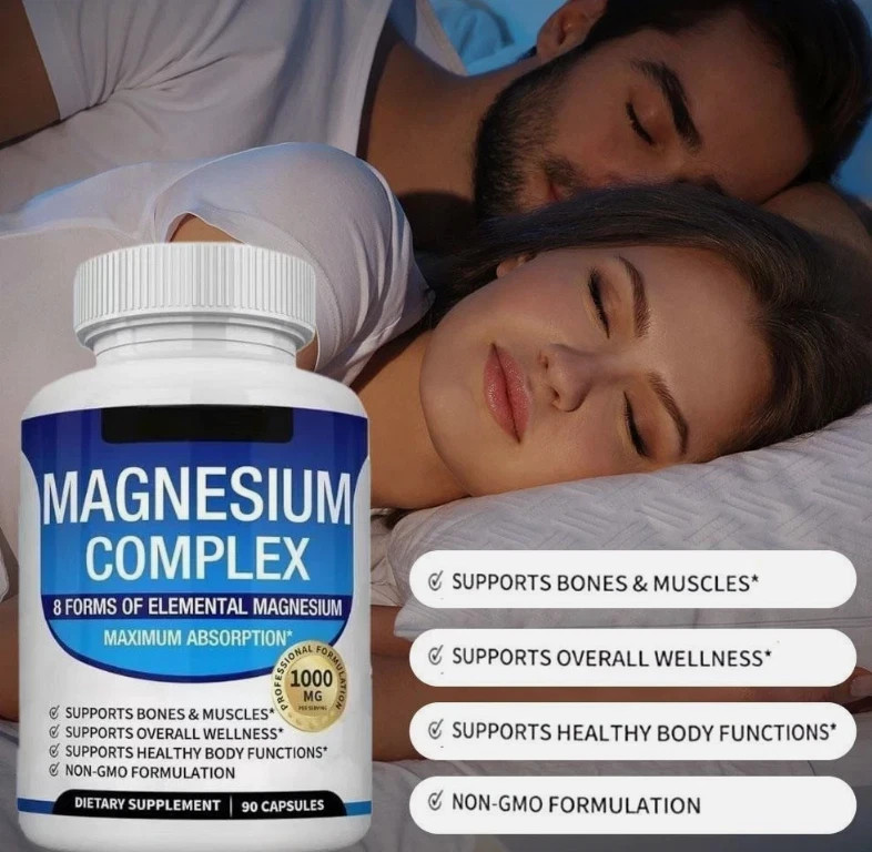 90 Capsules 1000mg Magnesium 8-Month Supply complex Glycinate