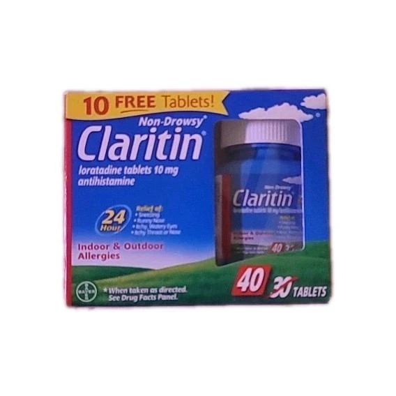 Claritin 24 Hour Non-Drowsy Allergy 40 Tablets, 10 mg Exp 2027+