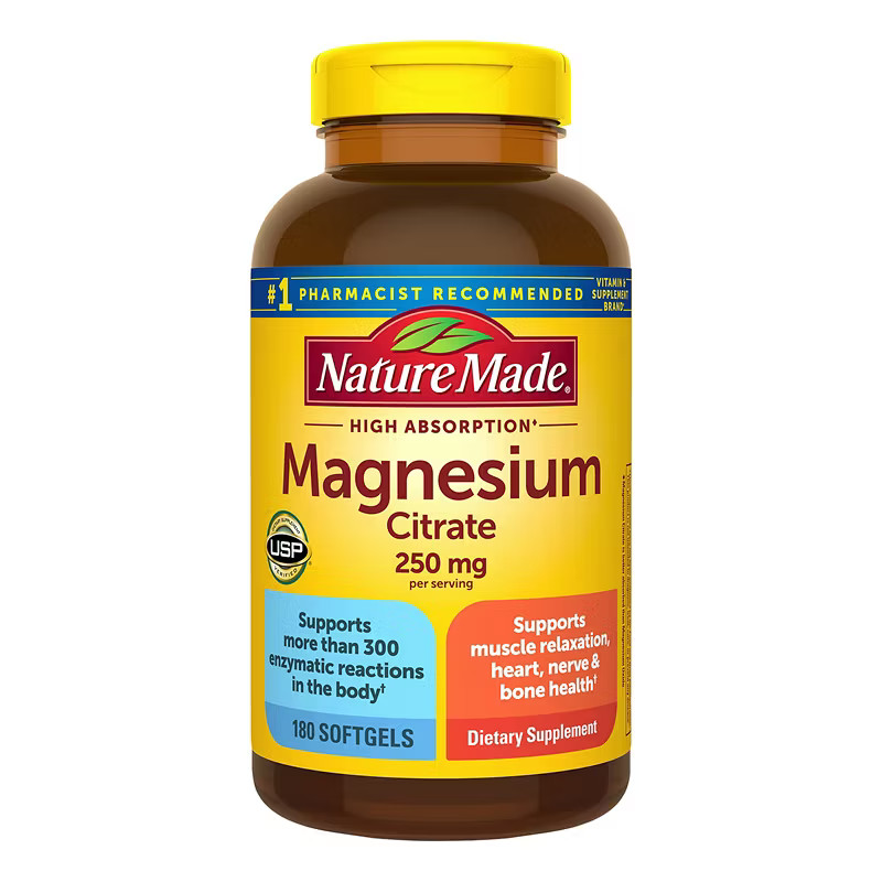 Nature Made Magnesium Citrate 250mg Softgels 180 Ct High Absorption EXP: 08/27
