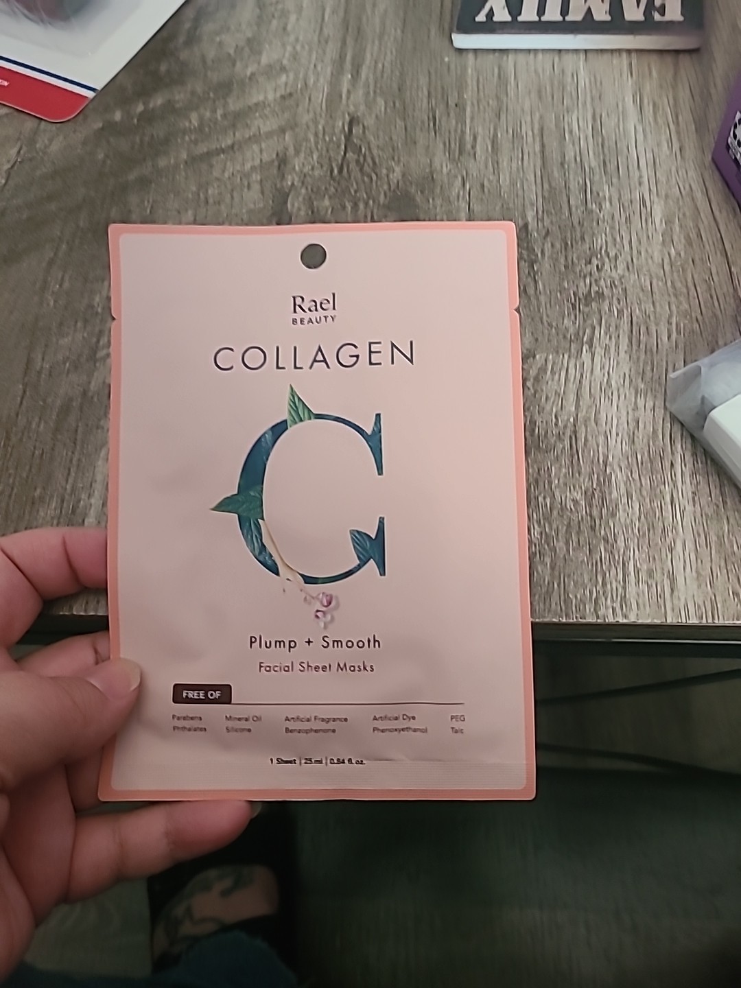 Rael Beauty Collagen Facial Mask for Wrinkles, Dry Skin, Plump + Smooth 1ct NEW