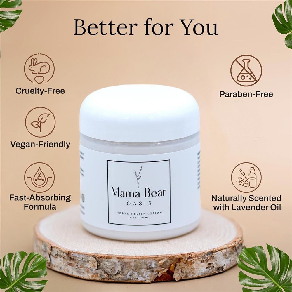 Mama Bear Oasis Lotion – Nerve Relief Cream for Foot, Hands, Legs, Natural Care