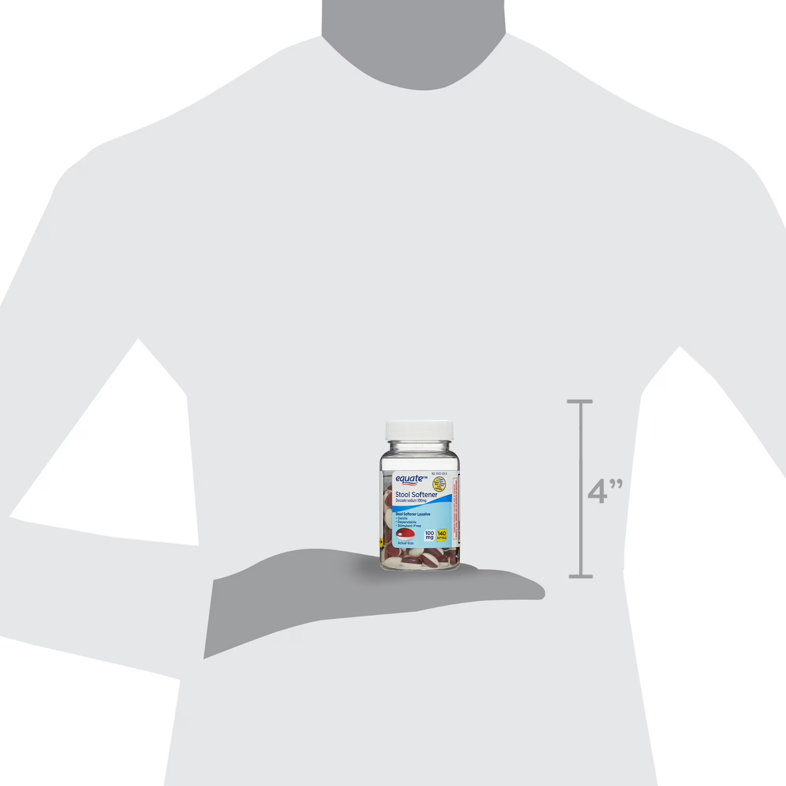 Equate Stool Softener Laxative Softgels for Constipation, 100 mg, 400 Count