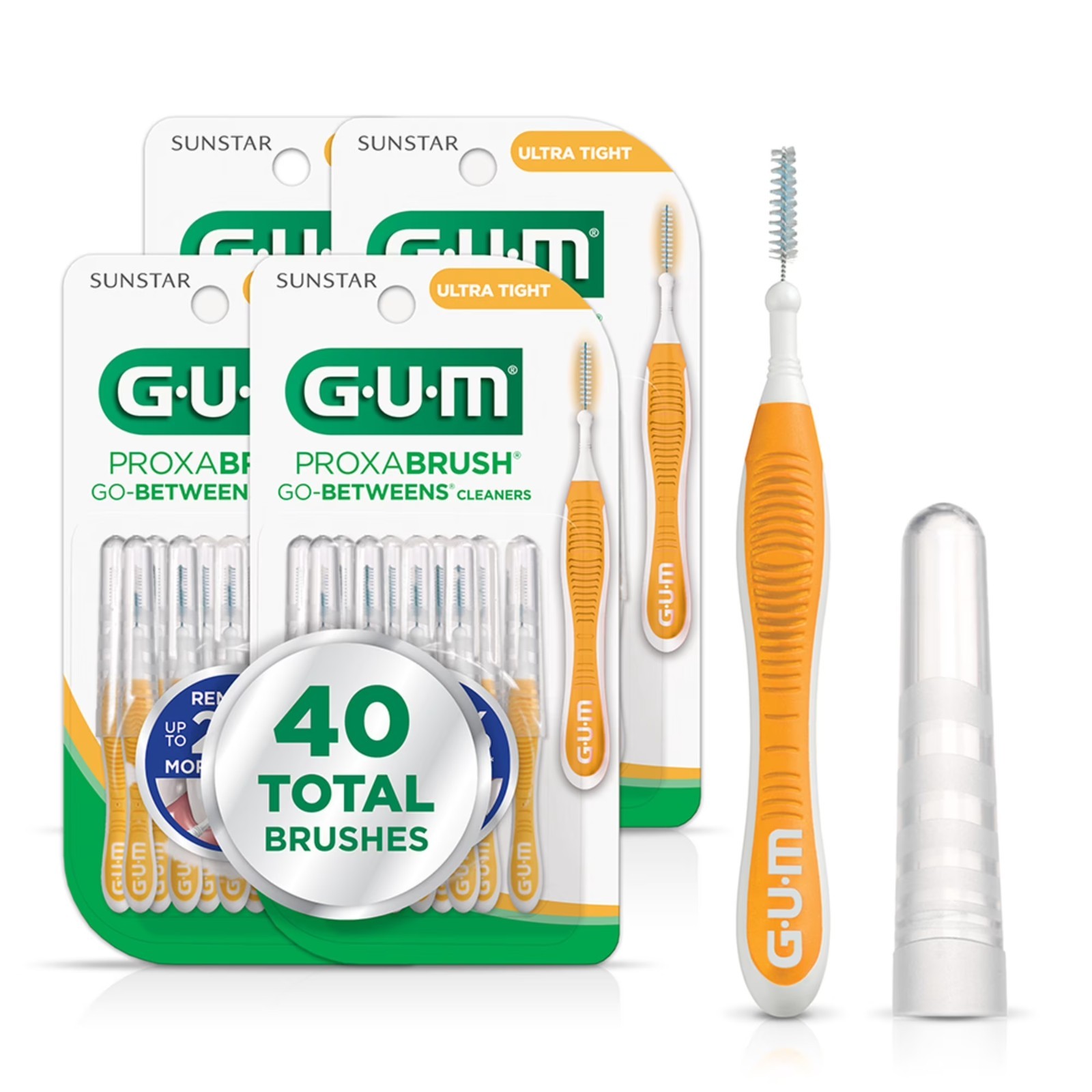 GUM Proxabrush Go Betweens Ultra Tight Interdental Brushes 40 Count