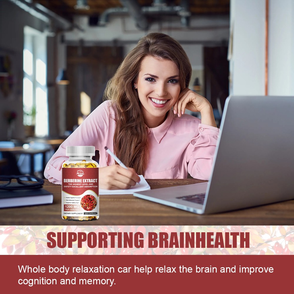 Berberine Extract 120 Capsules Antioxidant Digestive Brain Health Support