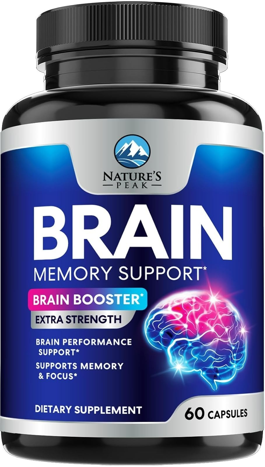 Nature’s Peak Brain Memory Supplement 120 Capsules – Focus & Clarity Support