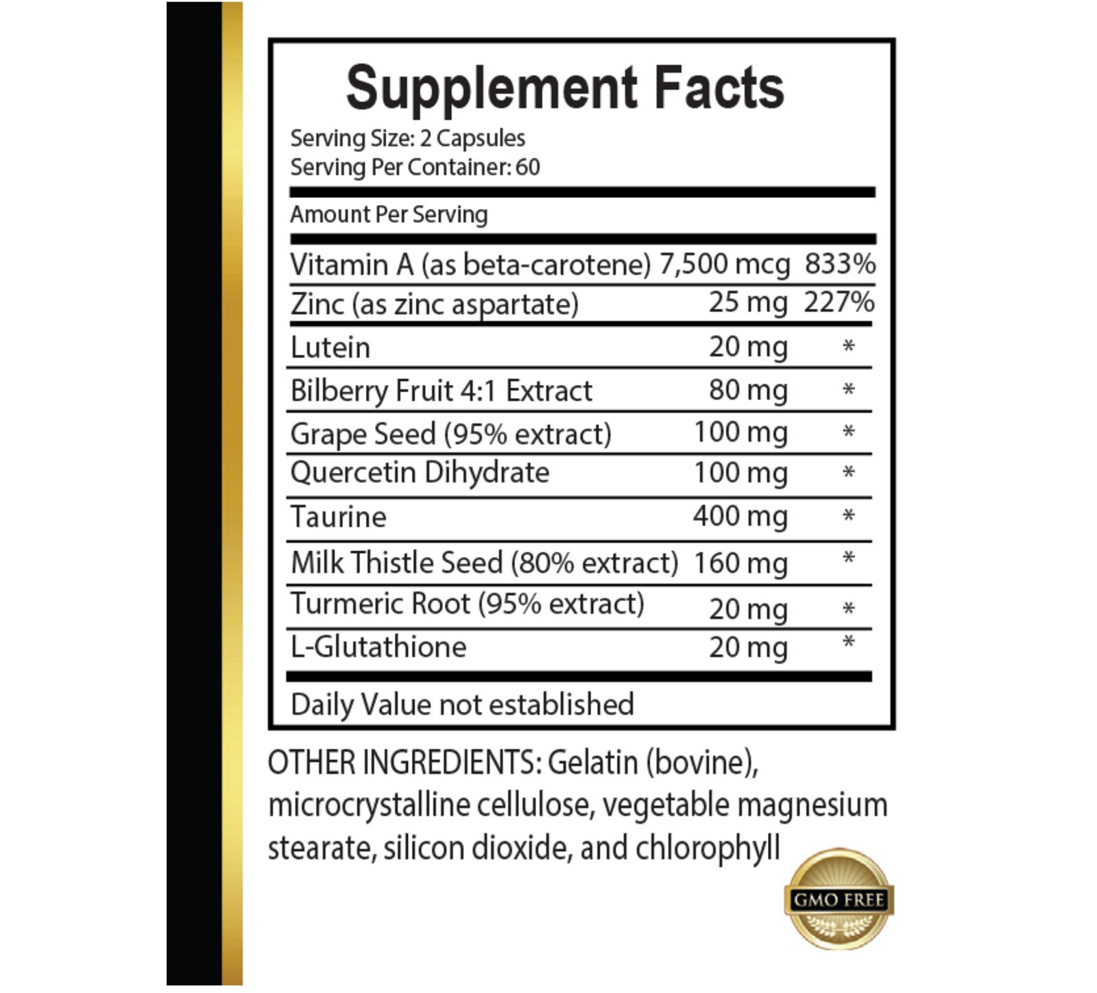 VISION SUPPORT – advanced vision formula with lutein, taurine supplements humans