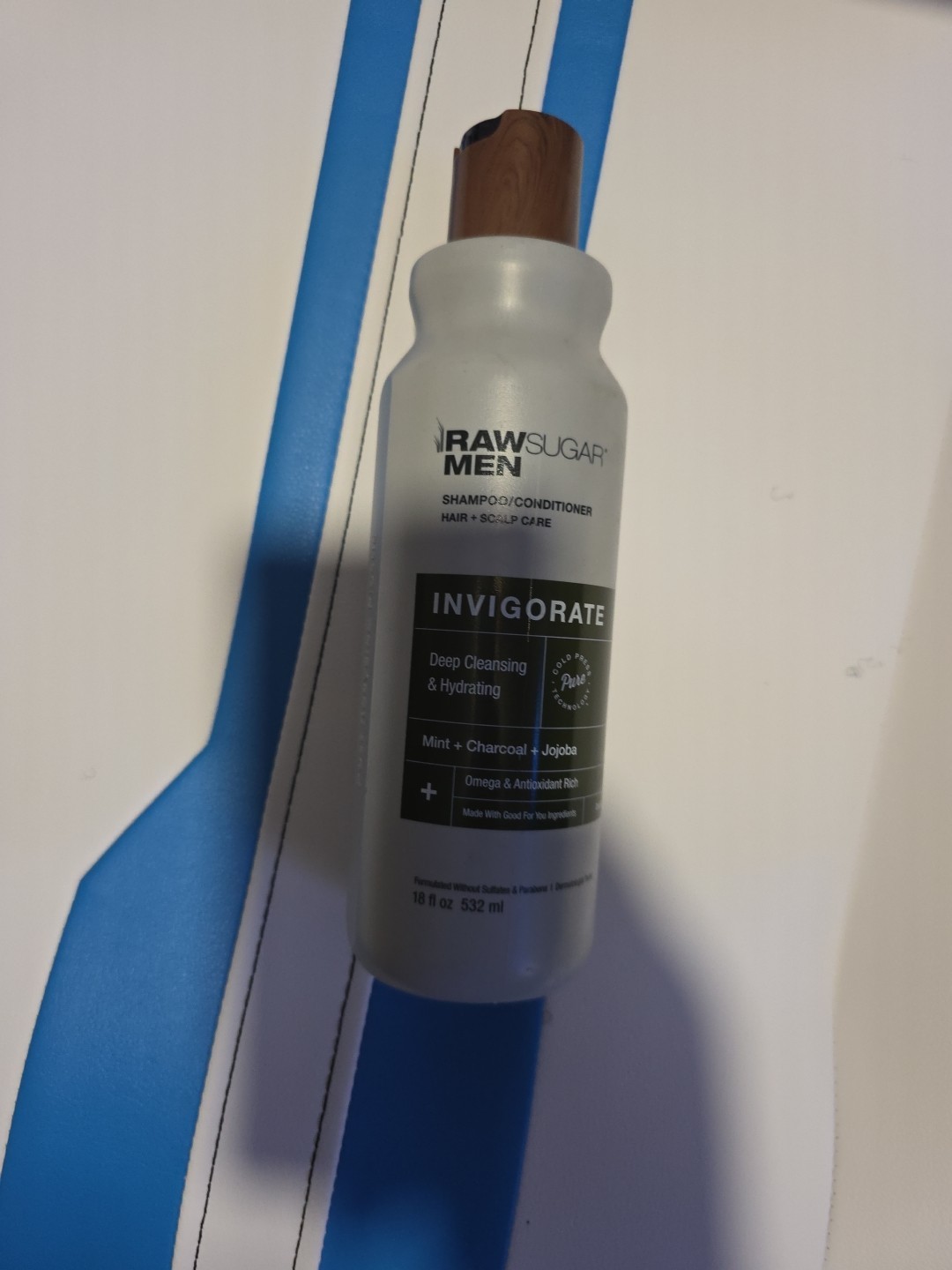 Raw Sugar Men Detox Shampoo + Conditioner 18 fl oz Charcoal Jojoba Mint – Vegan