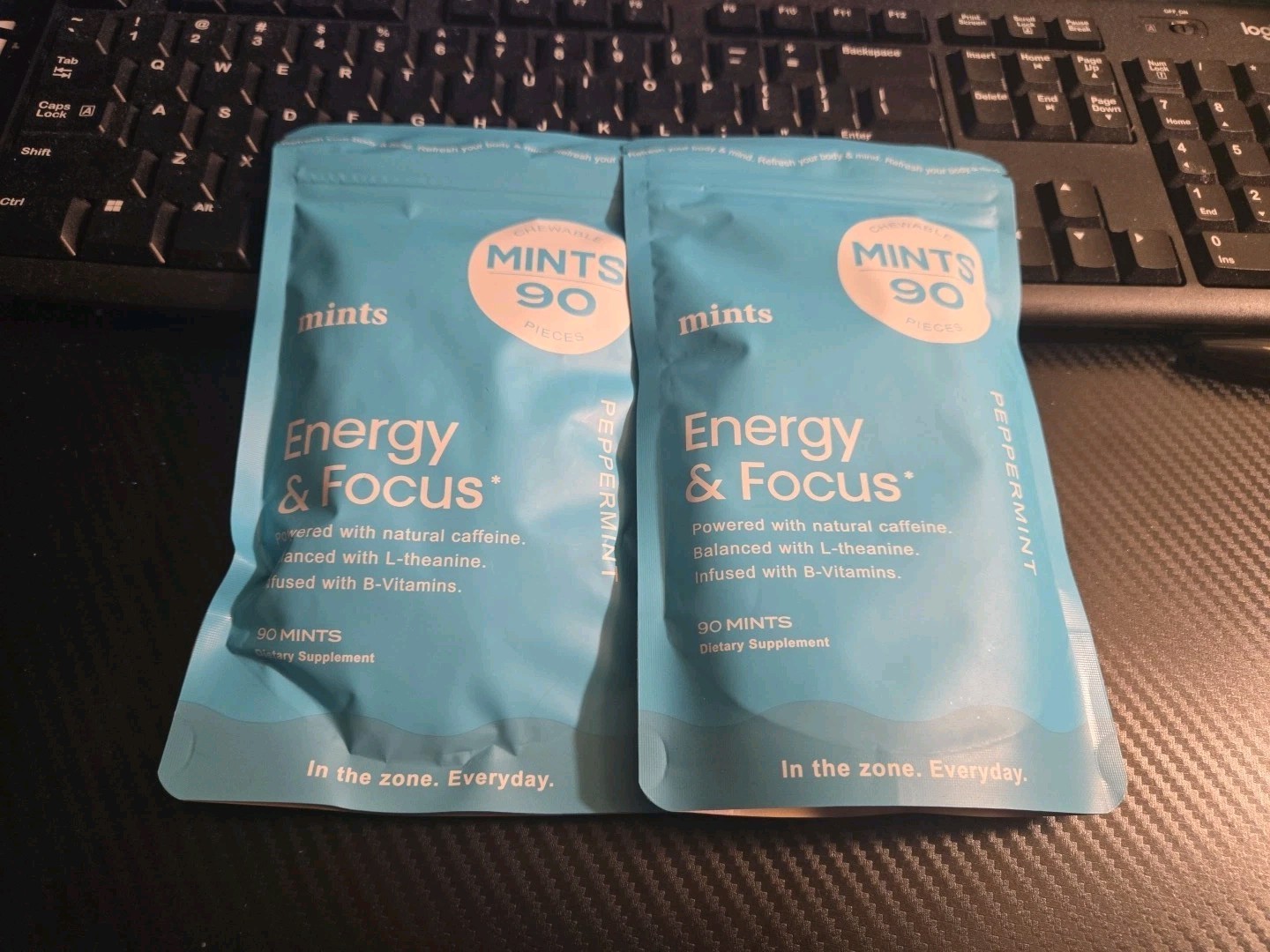2X Energy & Focus Mints with L-theanine, B-12, & Caffeine 180 Pcs Brain