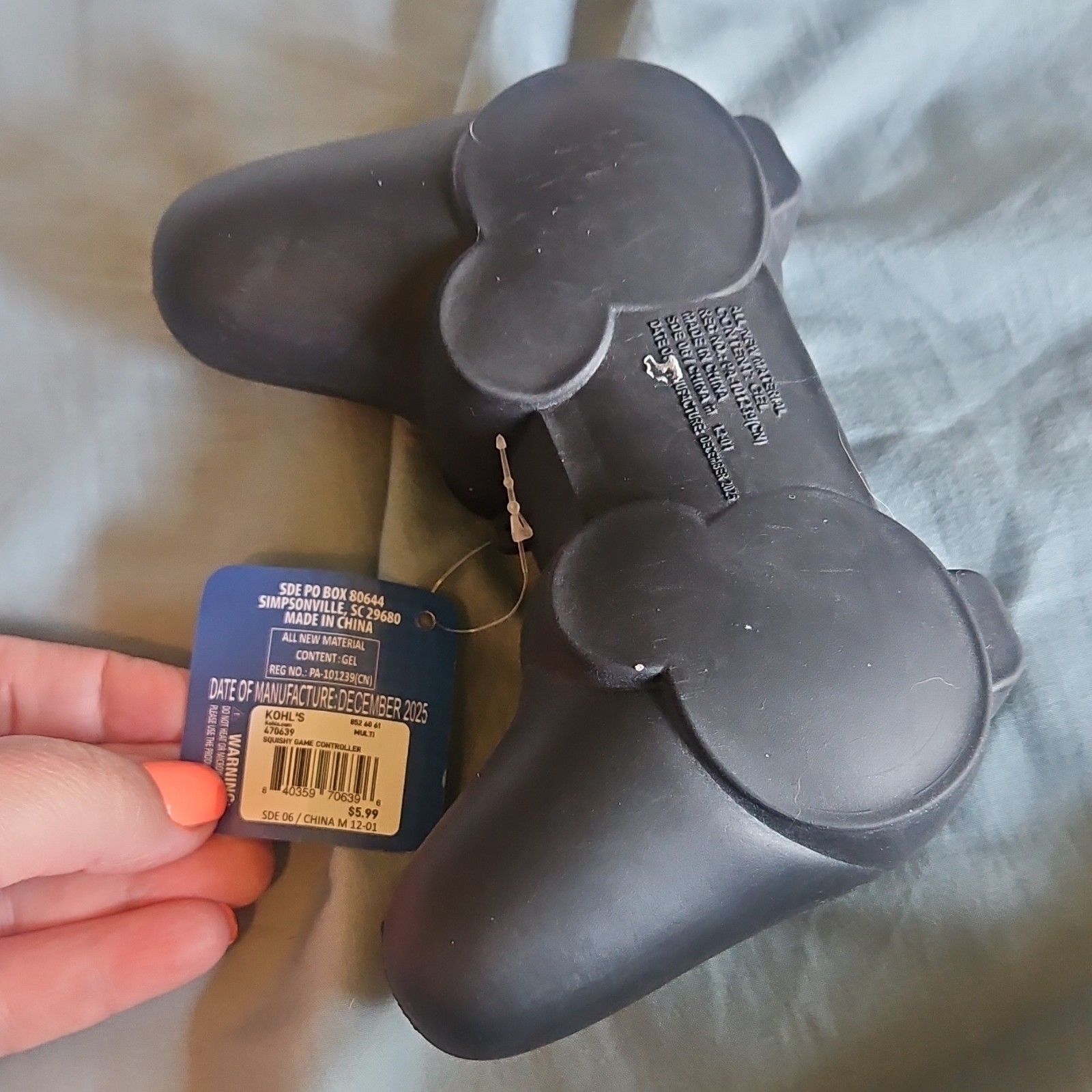 Toysmendous SQUISHY Game Controller Squeeze Stress Reliever Black