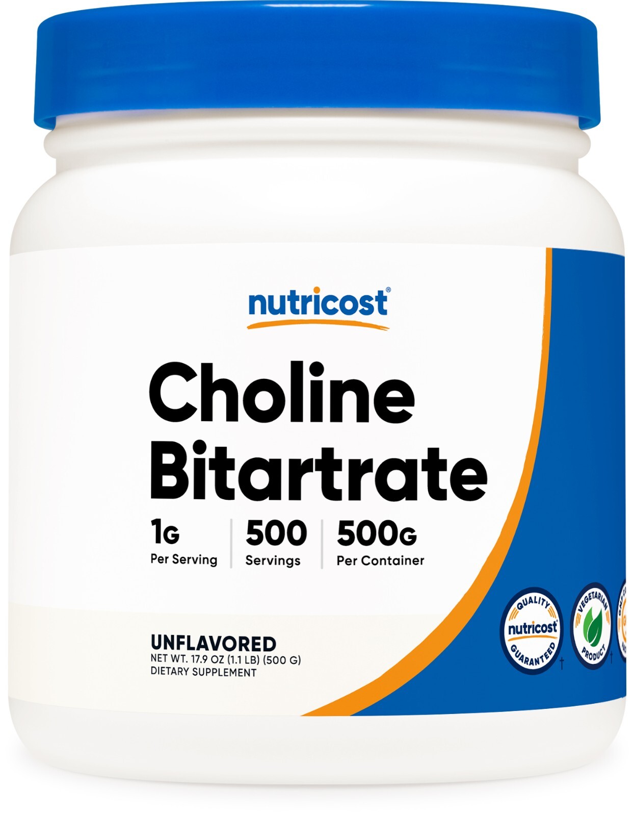 Nutricost Choline Bitartrate (500G) Unflavored – Gluten Free & Non-GMO