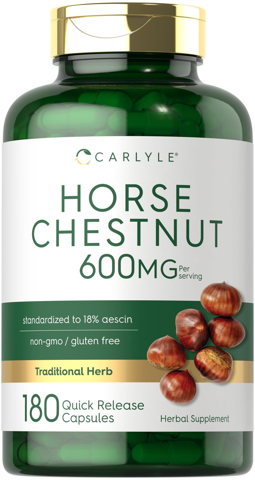 Carlyle Horse Chestnut Extract | 600mg | 180 Capsules | 180 Count (Pack of 1)