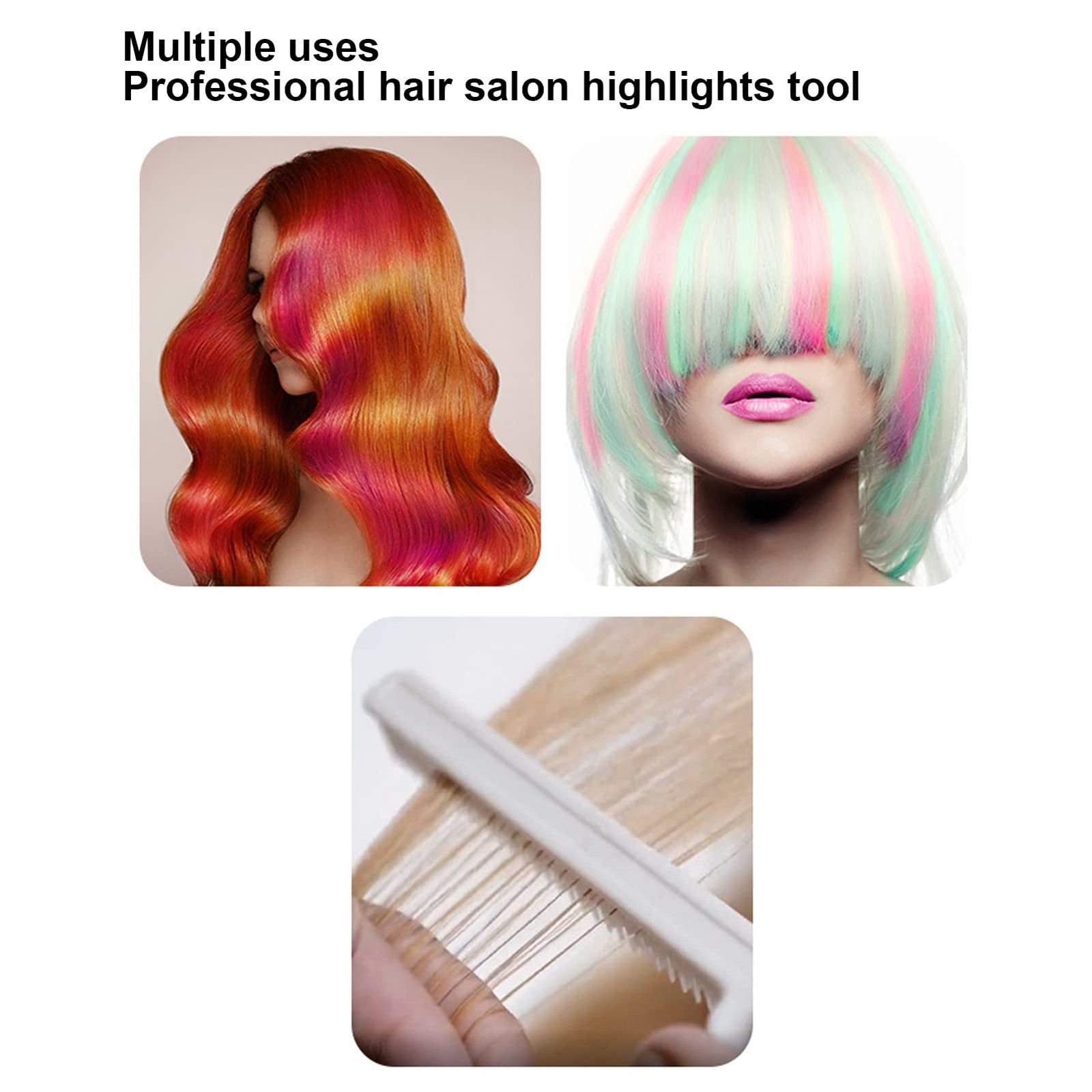 Rat Tail Teasing Highlighting Clip Styling Comb Tool 26.5×2.5cm Black