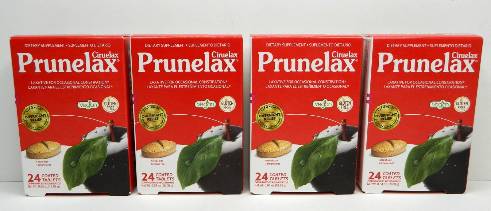 4 Prunelax Ciruelax Regular Strength Laxative 24 Ct Overnight Relief 96 Tablets