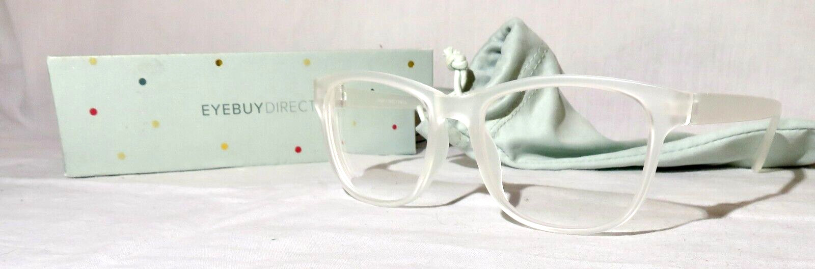 Eyebuydirect Milo, 49-17-134 Opaque frosted white plastic eyeglass frame