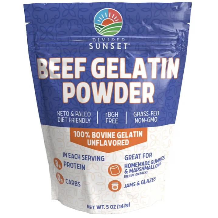 Divided Sunset, Unflavored Beef Gelatin Powder, 5 oz (142 g), Free Shipping….
