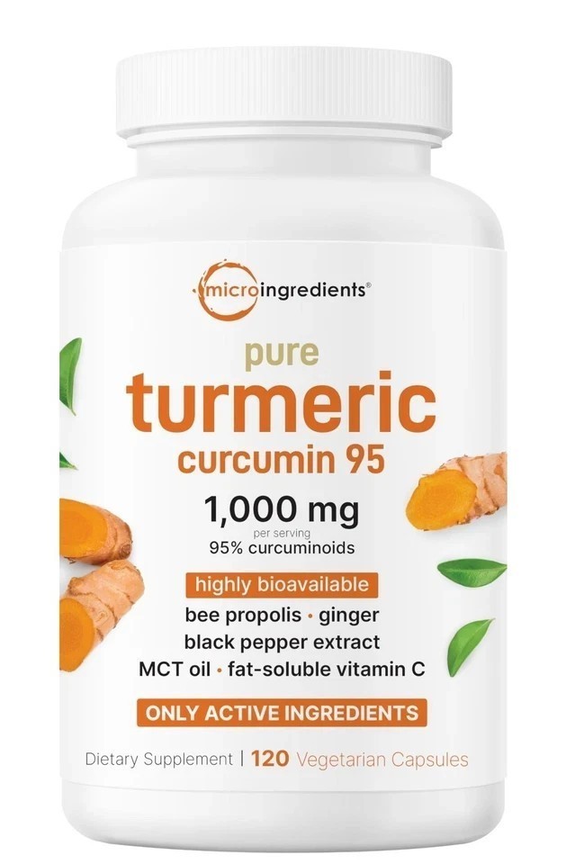 NEW Pure Turmeric Curcumin Supplement 1000mg 120 Veggie Caps 95% Curcuminoids